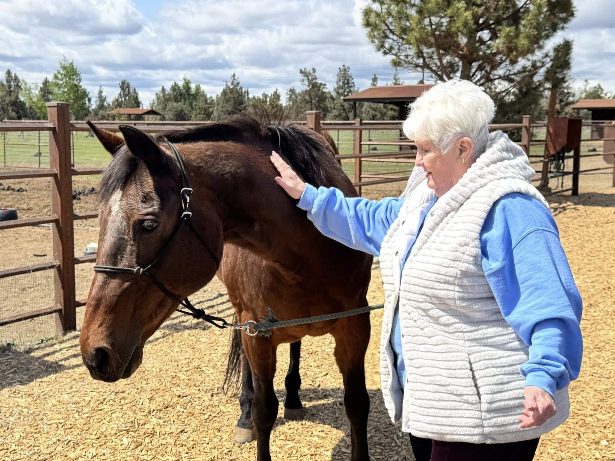 Resident enjoying independent living at The Lodge Retirement Community in Sisters Oregon.